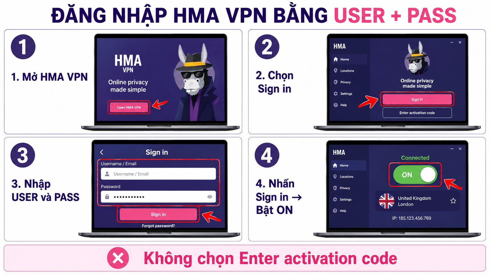 Hướng dẫn đăng nhập HMA VPN trên máy tính