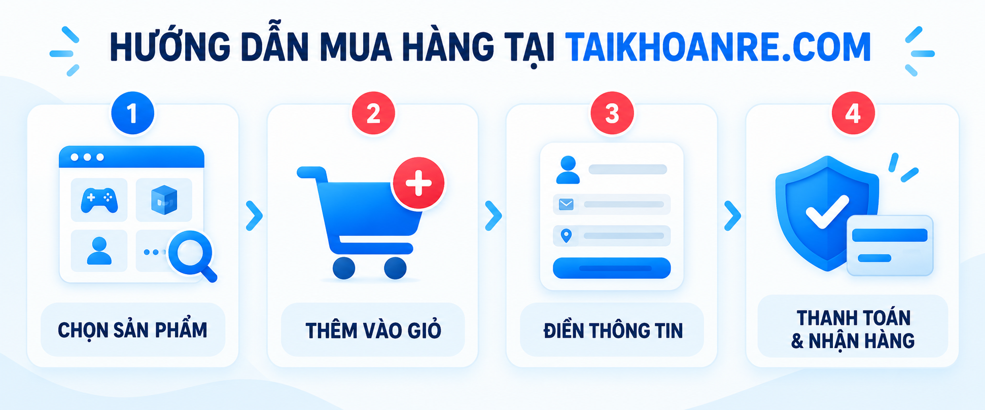 Hướng dẫn 4 bước mua hàng tại Taikhoanre.com